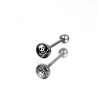 Resin Oil Slick Skull Stainless Steel Tongue Ring