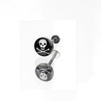 Resin Oil Slick Skull Stainless Steel Lip Ring