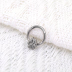 Cute Cat Paw Titanium Segment Hoop