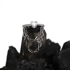 Heart-shaped CZ Chains Segment Hoop