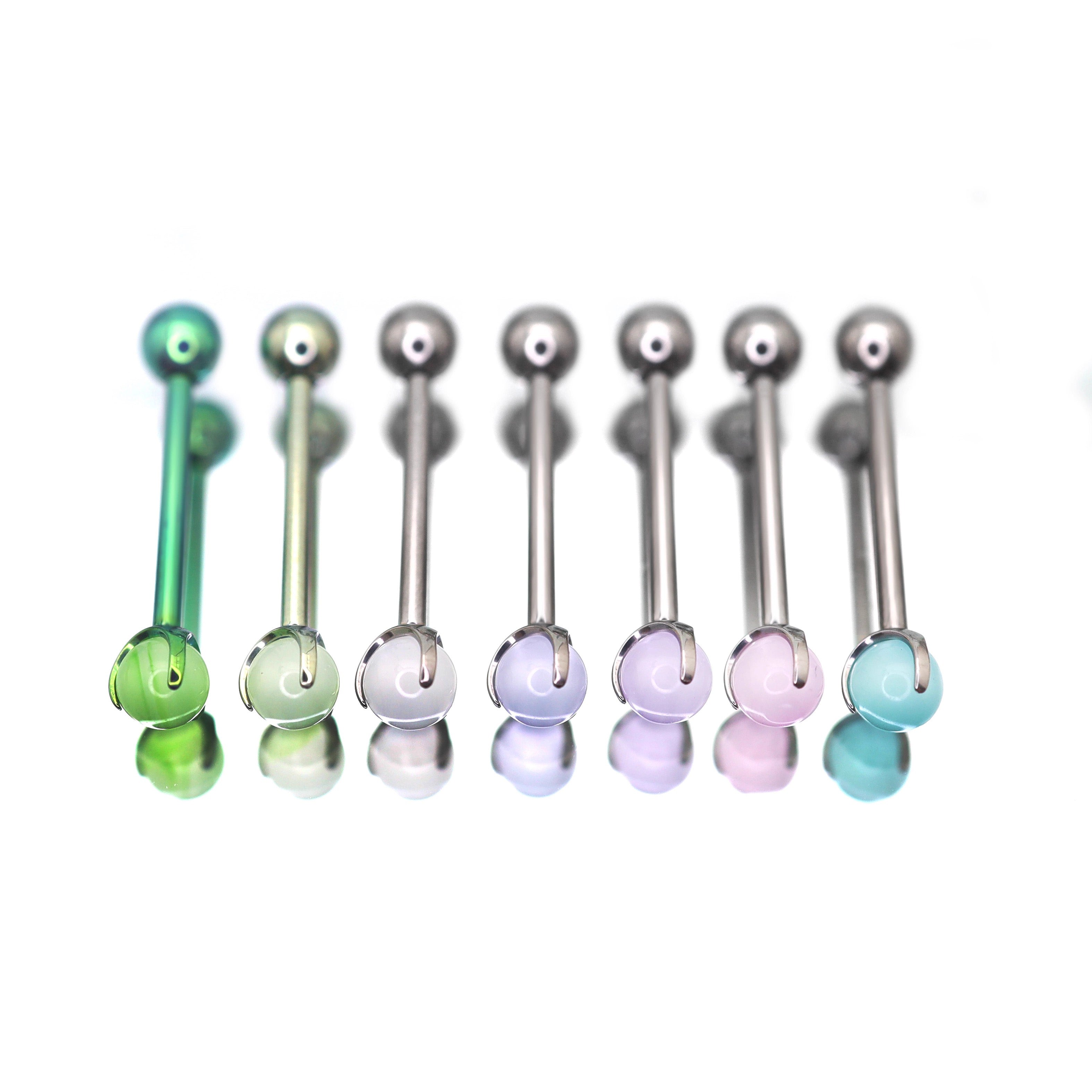 14G  Titanium  CZ Internally Threaded Barbell