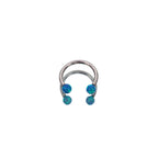 16G Opal Internally Threaded Horseshoe Ring