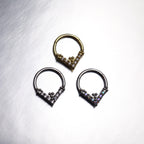 Triangular CZ stainless steel Segment Ring