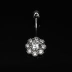 CZ Snowflake S925 Sterling Silver Belly Ring