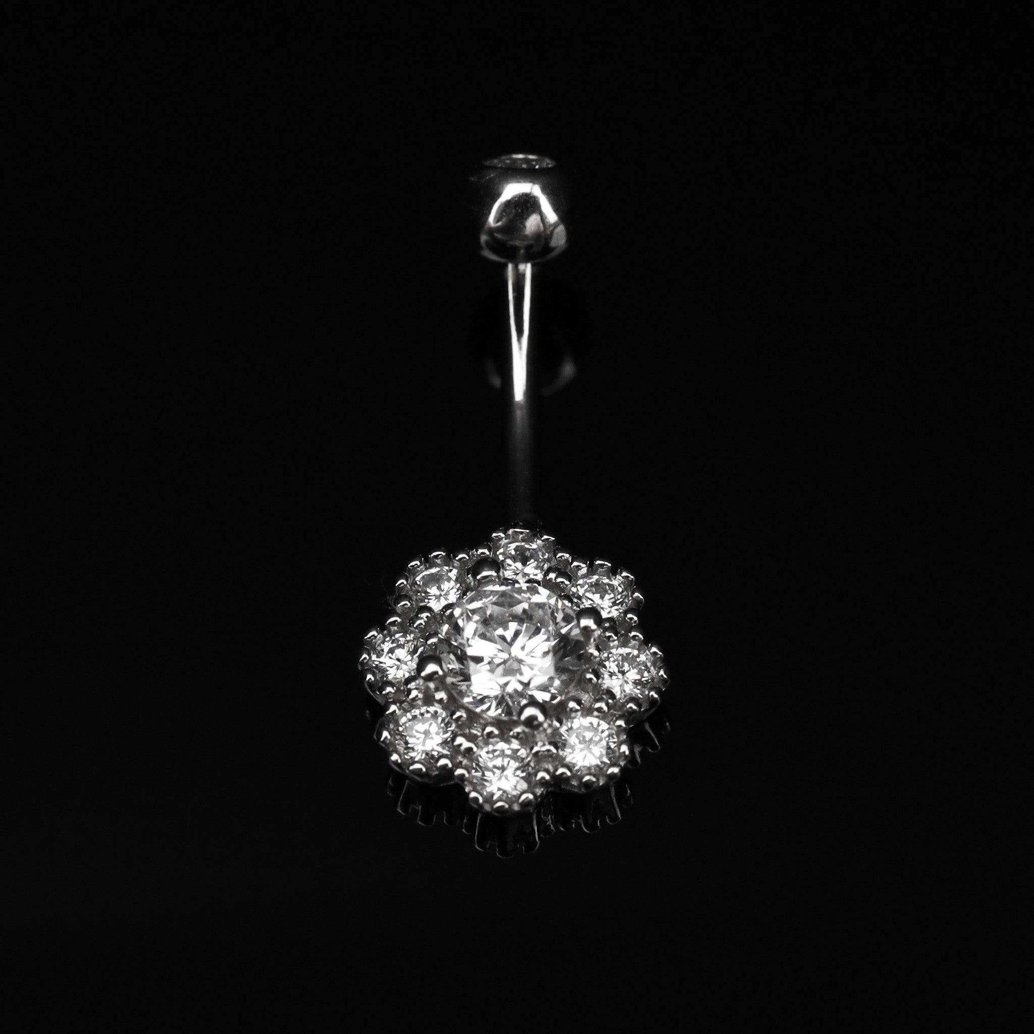 CZ Snowflake S925 Sterling Silver Belly Ring
