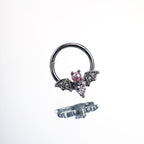 Pearl Bat stainless steel Clicker Ring