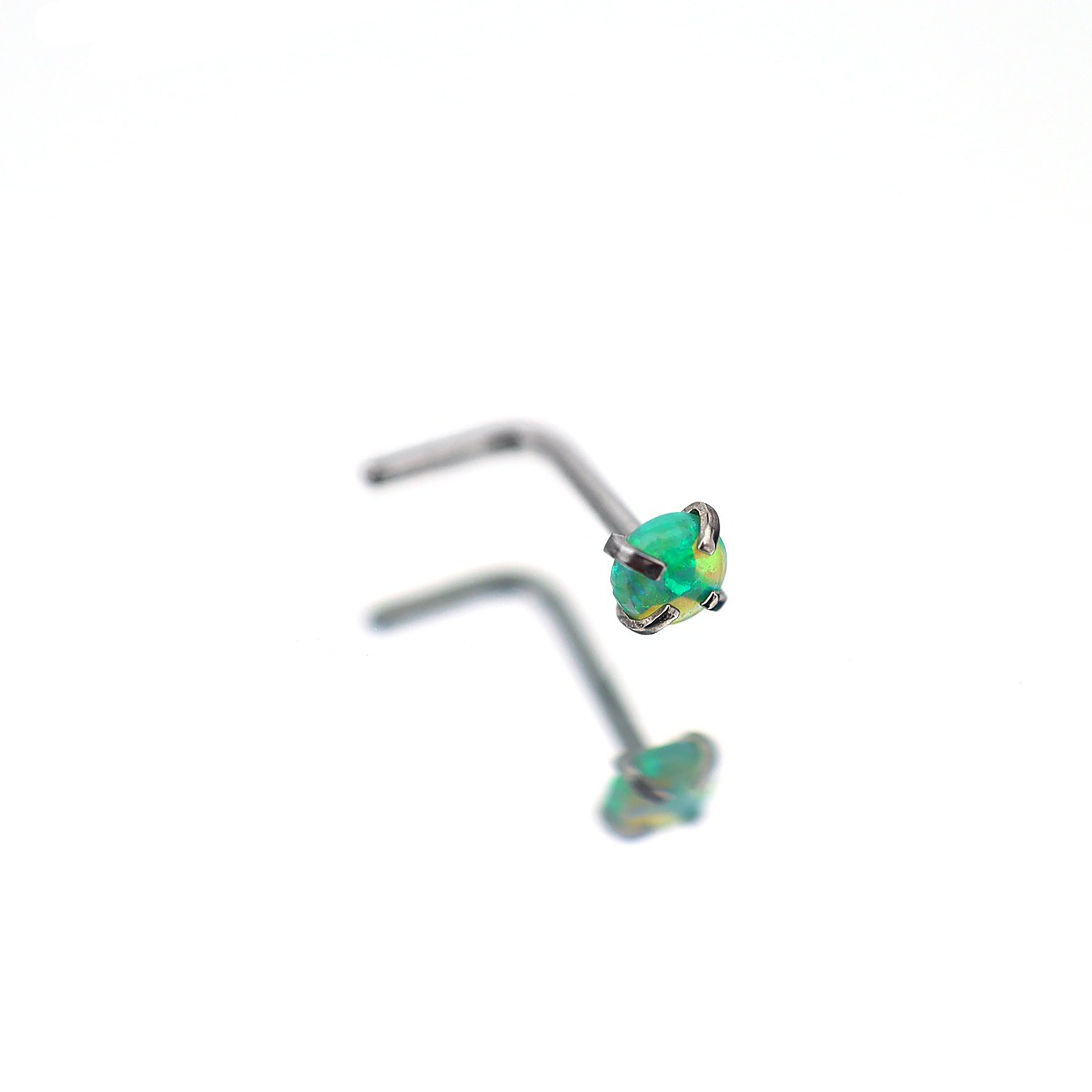 Opal L-Shape Nose Stud