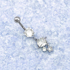 Saturn CZ Pendant Belly Ring