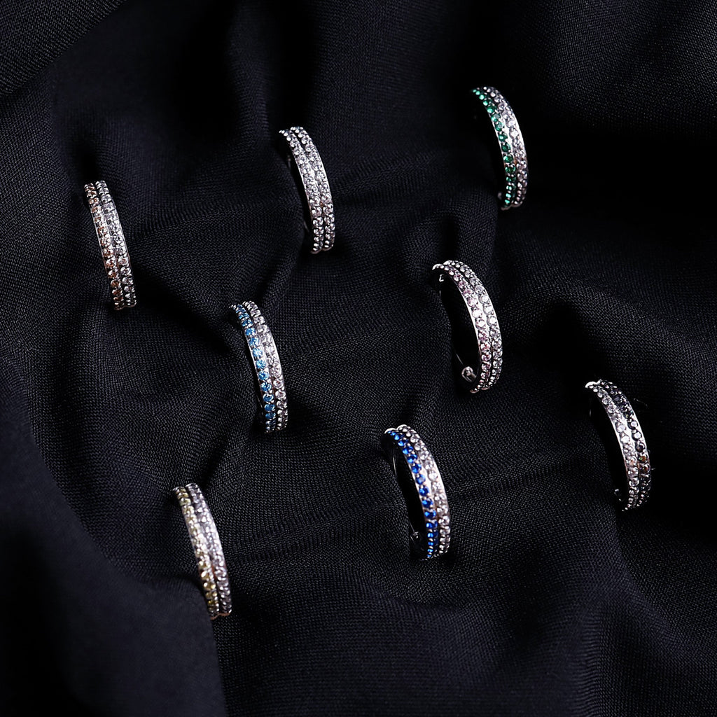 16G Double Layer CZ Titanium Segment Hoop