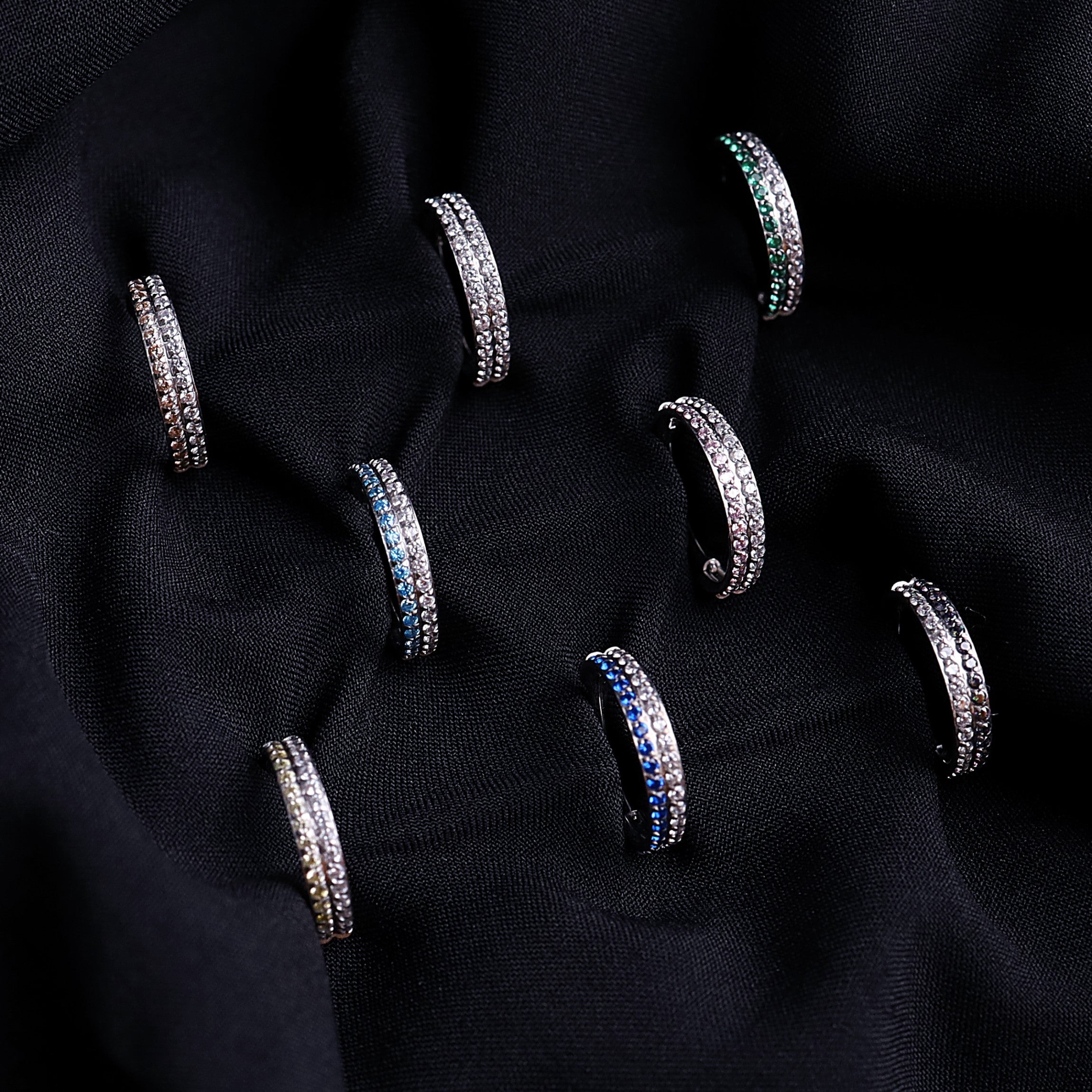 16G Double Layer CZ Titanium Segment Hoop