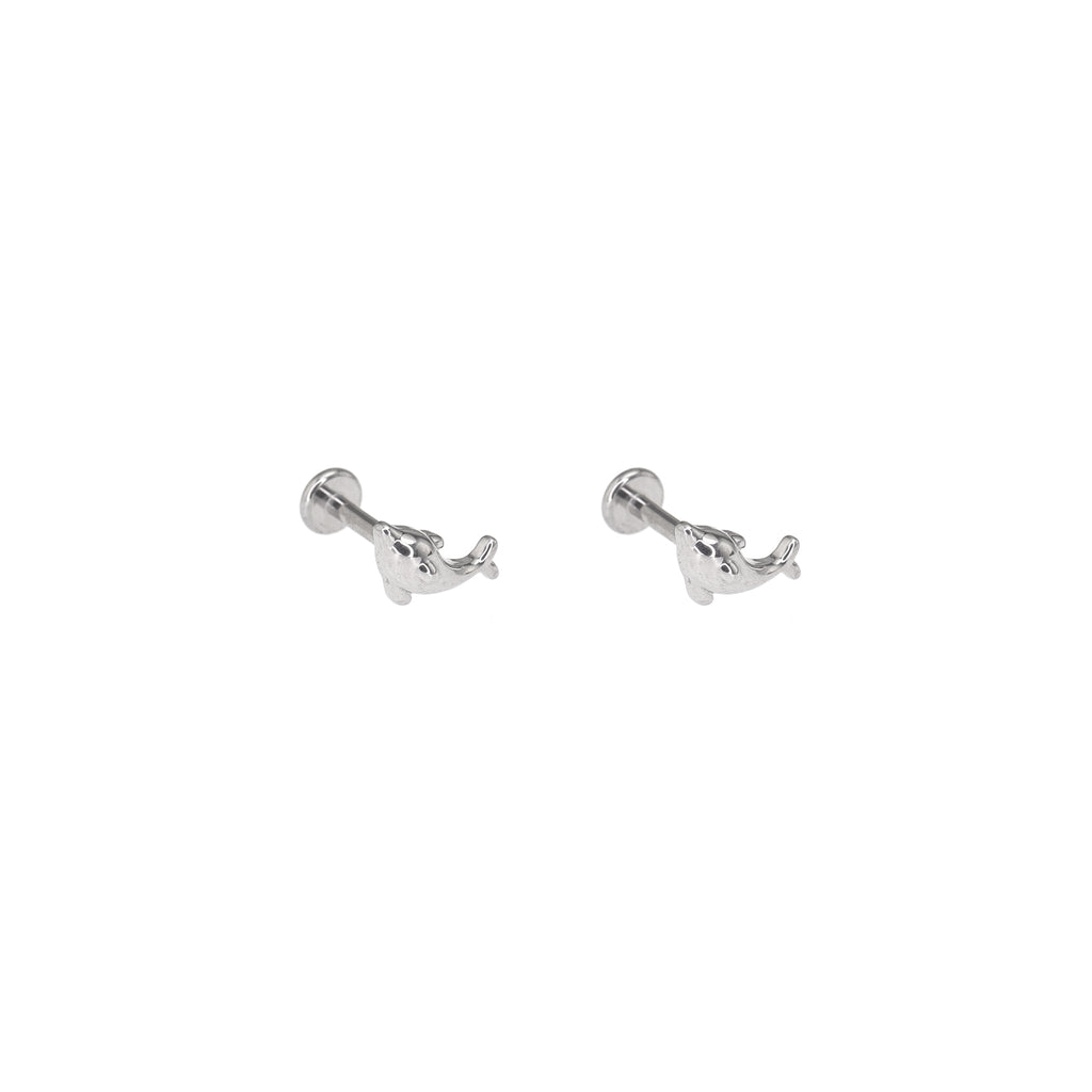 Dolphin Internally Threaded Stainless Steel Ear Studs