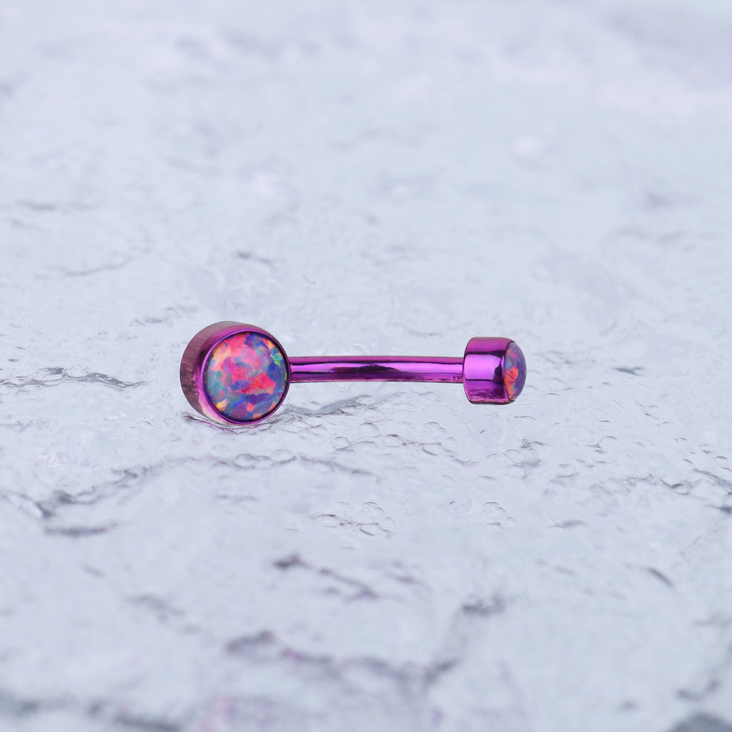 Opal internally threaded Titanium Belly Ring
