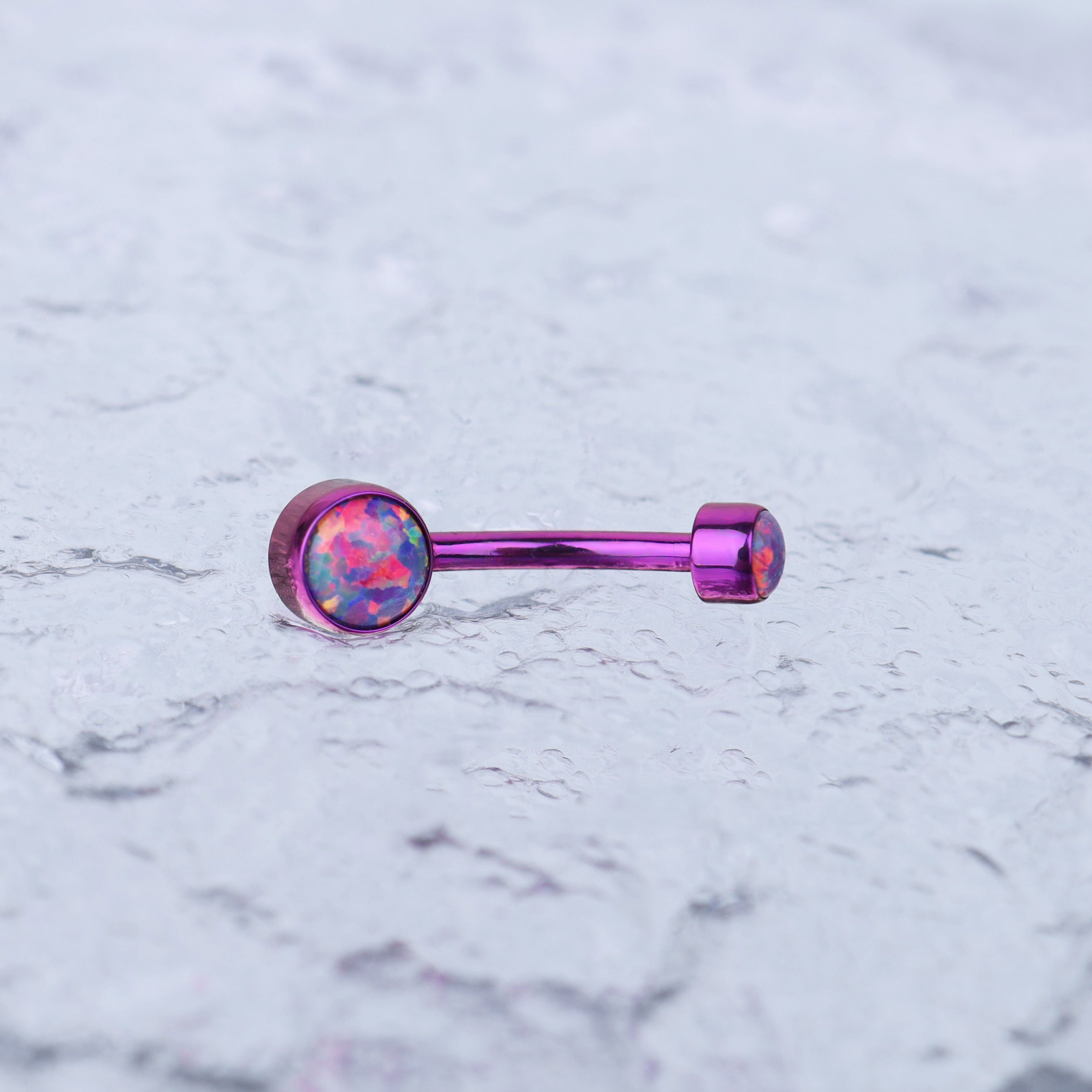 Opal internally threaded Titanium Belly Ring
