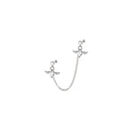 Double CZ Wing Stainless Steel Ear Chain
