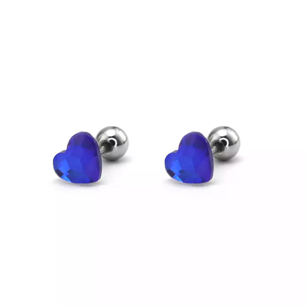 Heart Crystal Stainless Steel Ear Studs