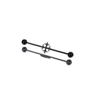 Cutout Black & White Cross Stainless Steel Industrial Barbell
