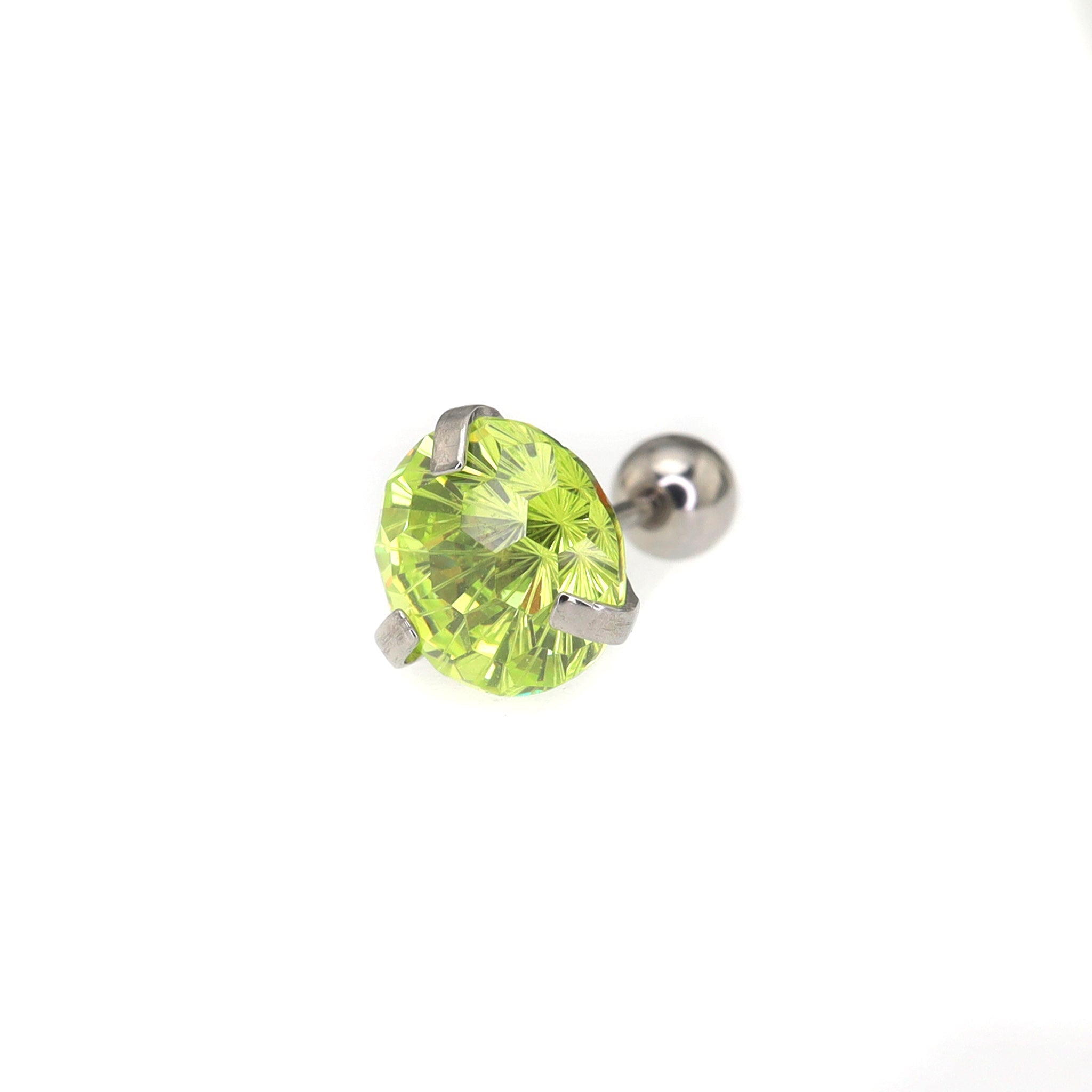 6mm Firework Cut CZ Sparkling Ear Stud
