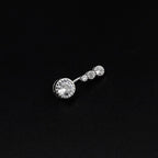 Four CZ S925 Sterling Silver Belly Ring