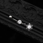 Snowflake CZ Dangle stainless steel Belly Ring