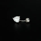 Heart-shaped CZ S925 Sterling Silver Belly Ring