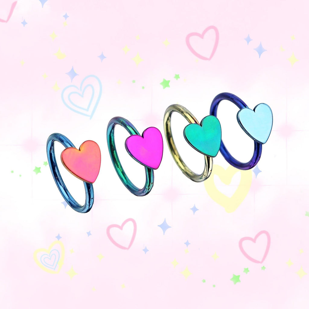 16G Titanium Heart Clicker Ring