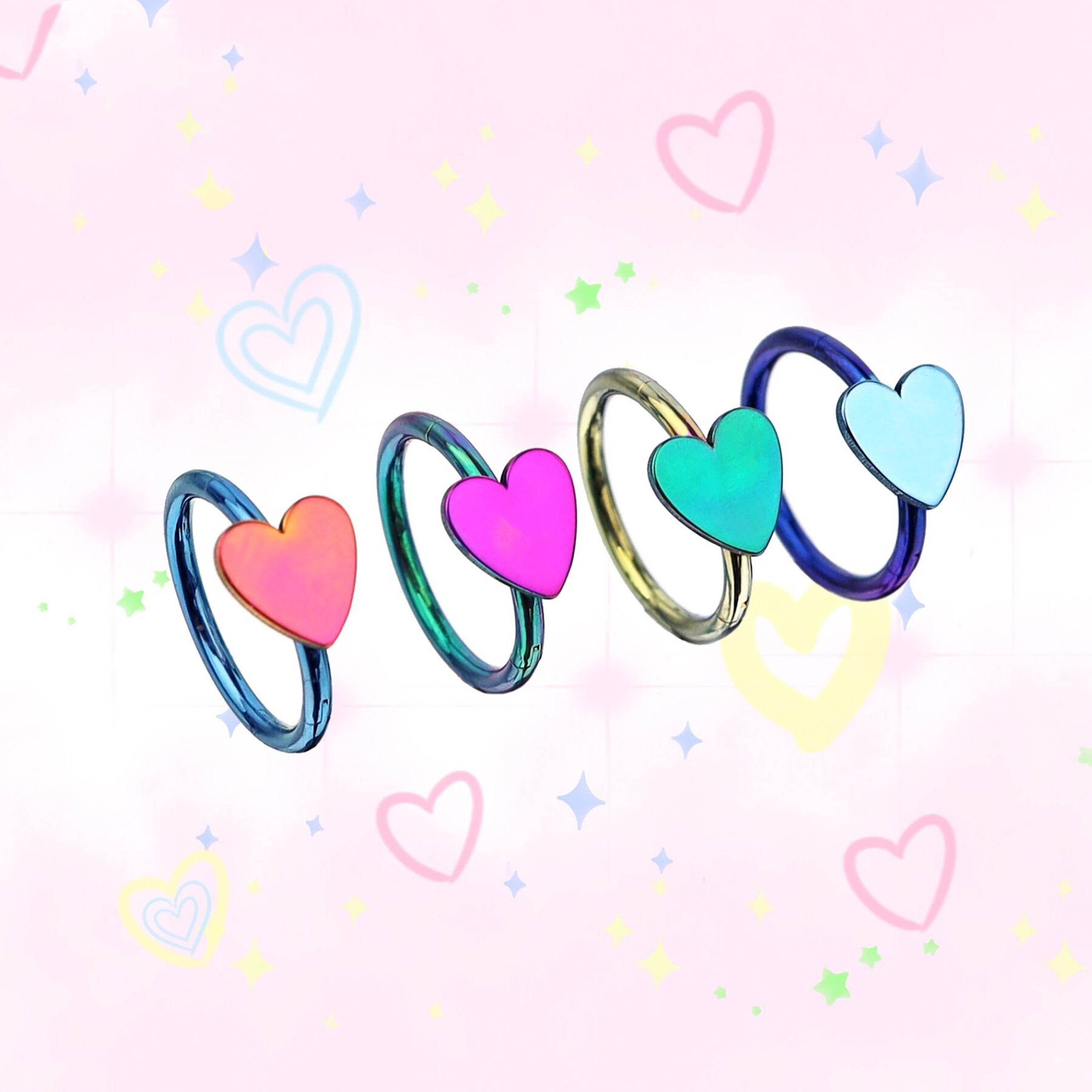 16G Titanium Heart Clicker Ring