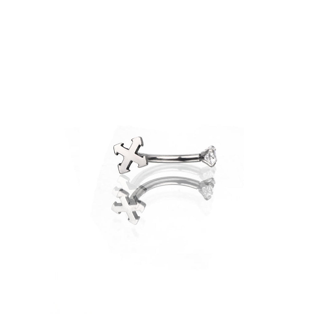 Gothic Cross Internally Threaded Stainless Steel Rook Jewelry