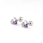 PAIR OF 20G Thin Star Moon Heart CZ Ear Studs
