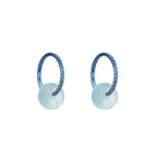 Side-Set CZ & Simulated Jade Dangle Titanium Earrings