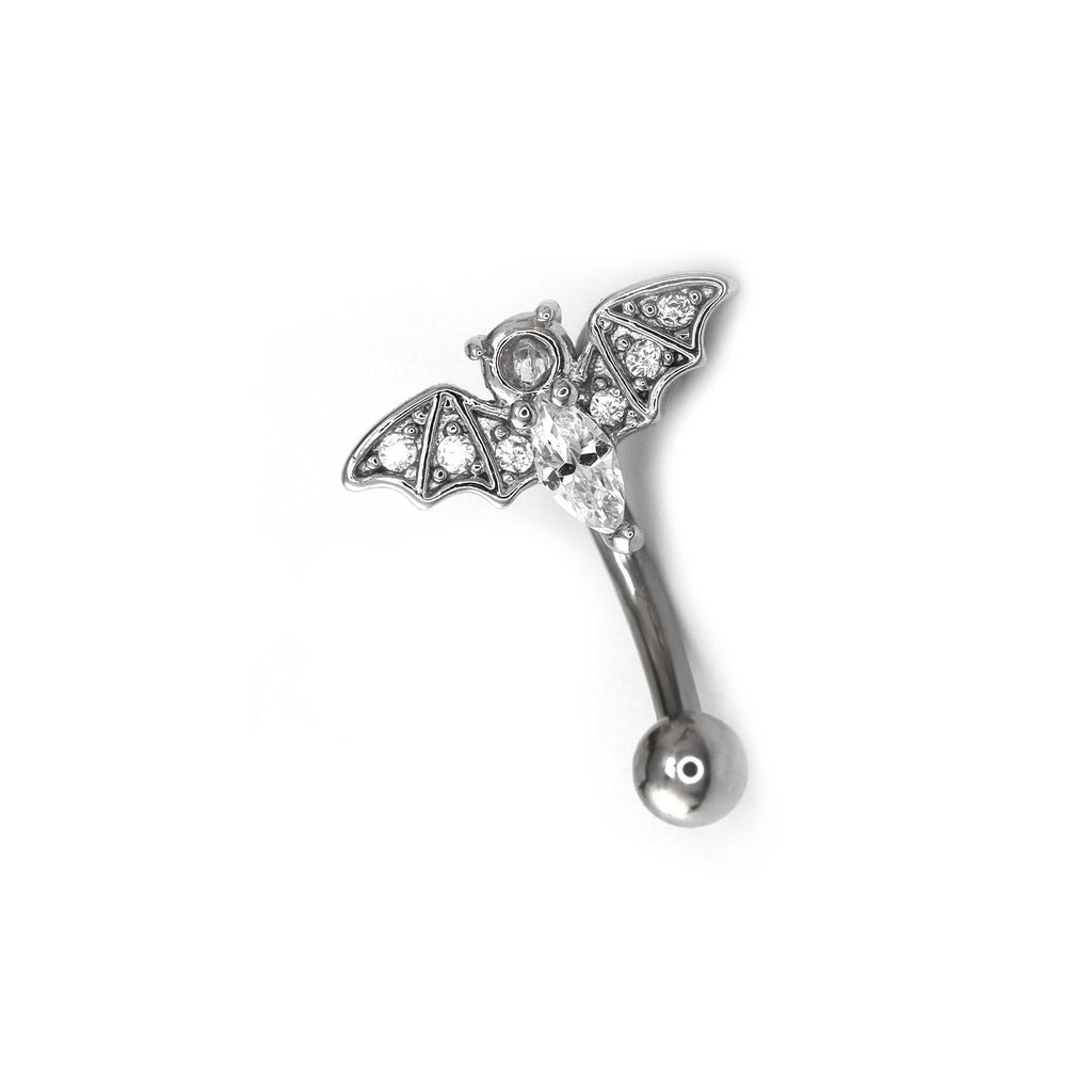 Bat CZ Externally Threaded Stainless Steel EyeBrow Studs