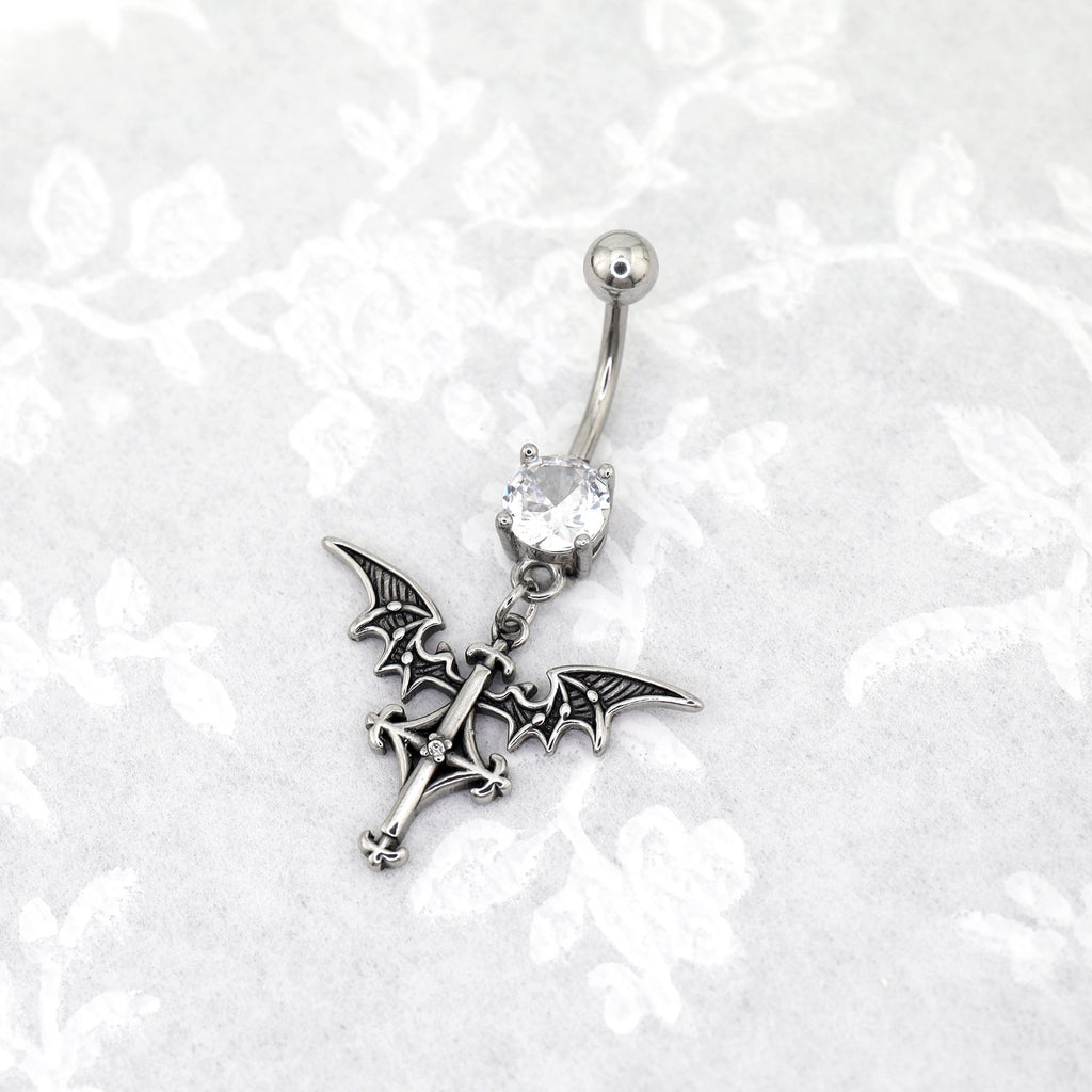Bat Wing Dangle stainless steel Belly Ring
