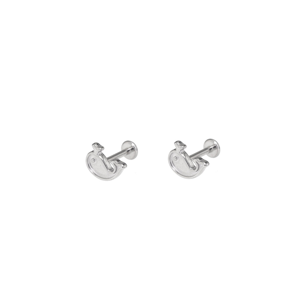 Whale Internally Threaded Stainless Steel Ear Studs