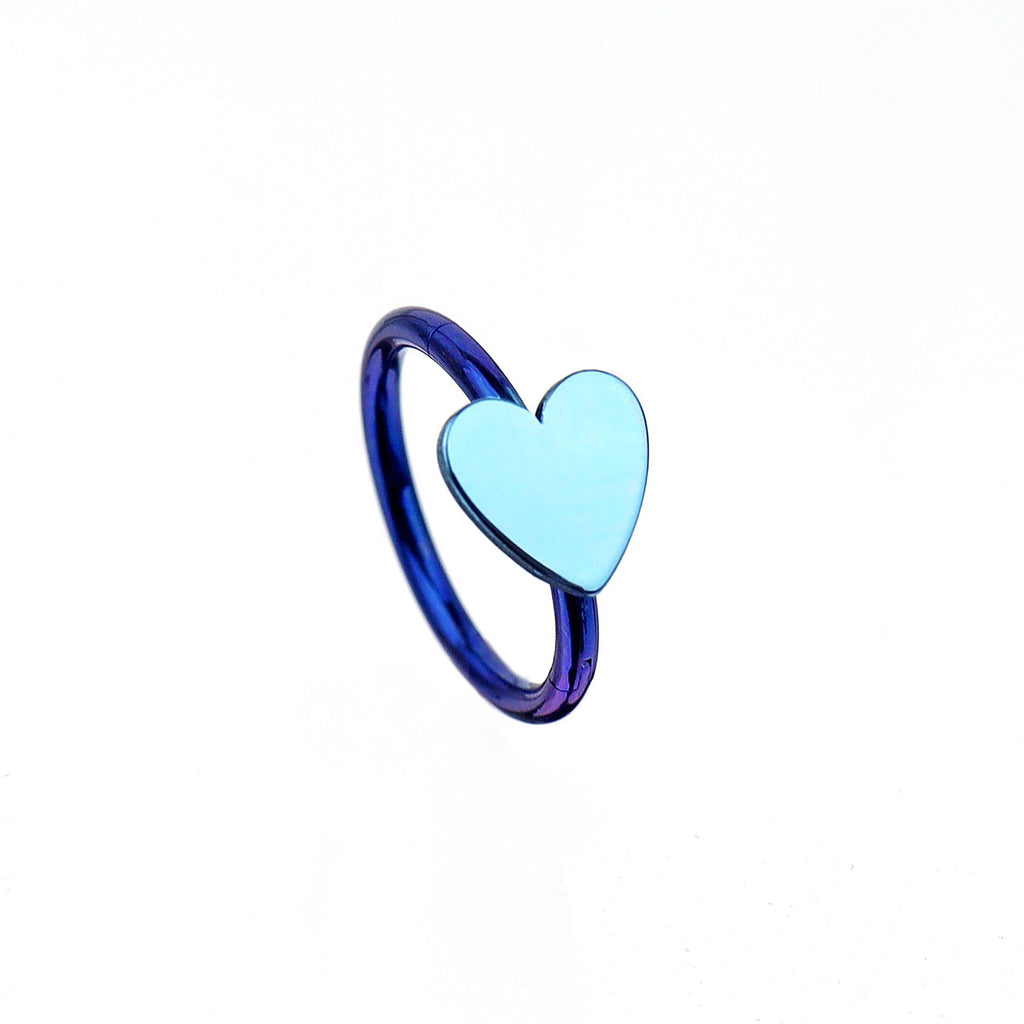 16G Titanium Heart Clicker Ring