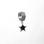 CZ Pendant Pentagram Stainless Steel Earrings