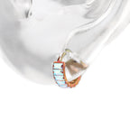 Square CZ Titanium Lobe Ring