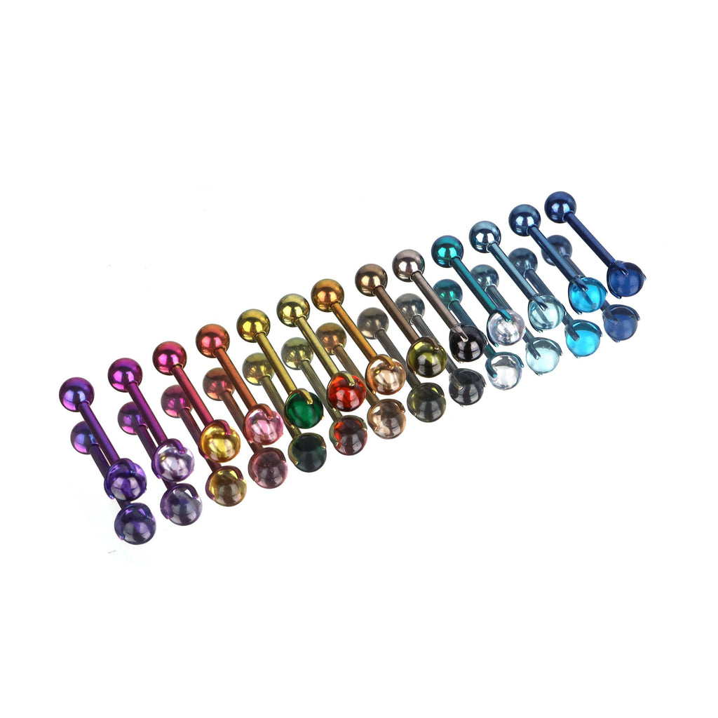 Rainbow CZ ball Titanium Internally Threaded barbell stud