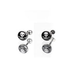 Resin Oil Slick Skull Stainless Steel Ear Ring
