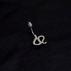 Engraved snake stainless steel belly stud
