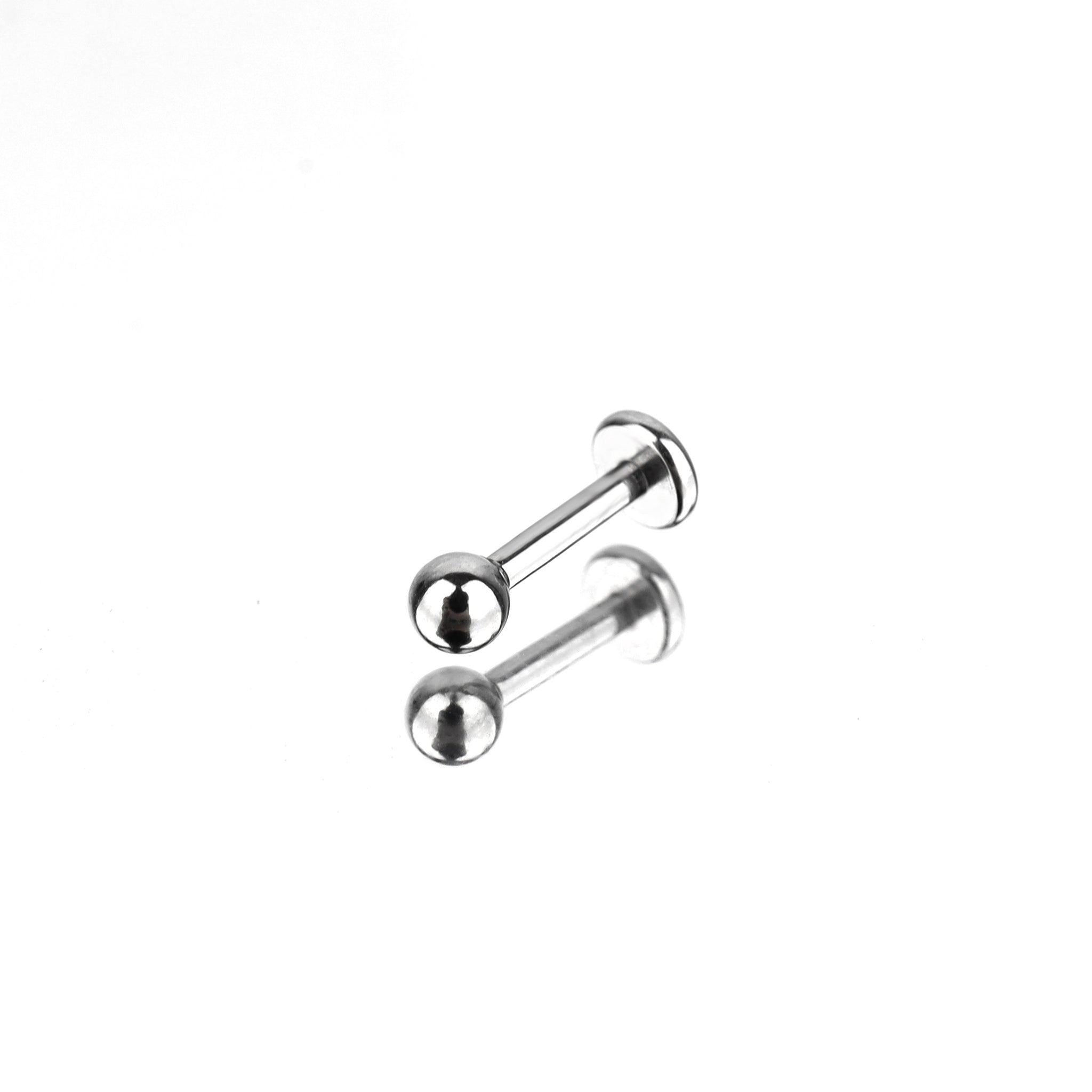 PAIR OF Comfort Fit External Thread Stainless Steel Labret Stud