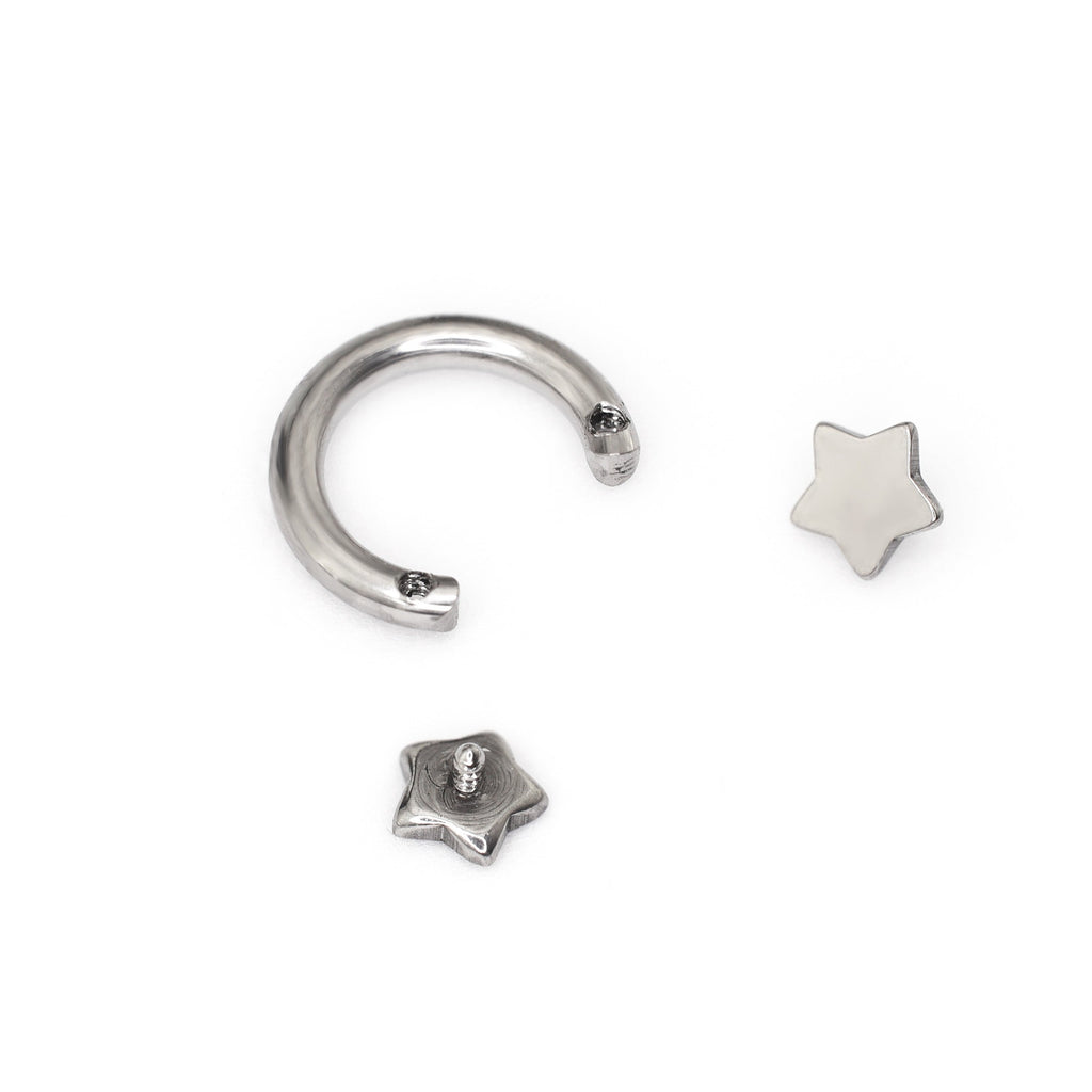 Star Shaped Titanium Horseshoe Ring