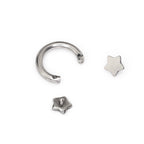 Star Shaped Titanium Horseshoe Ring