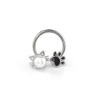16G Cat Paw Horseshoe Ring