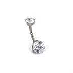 High Shine CZ Titanium Belly Ring