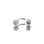 Dice Externally Threaded Stainless Steel Brow Studs