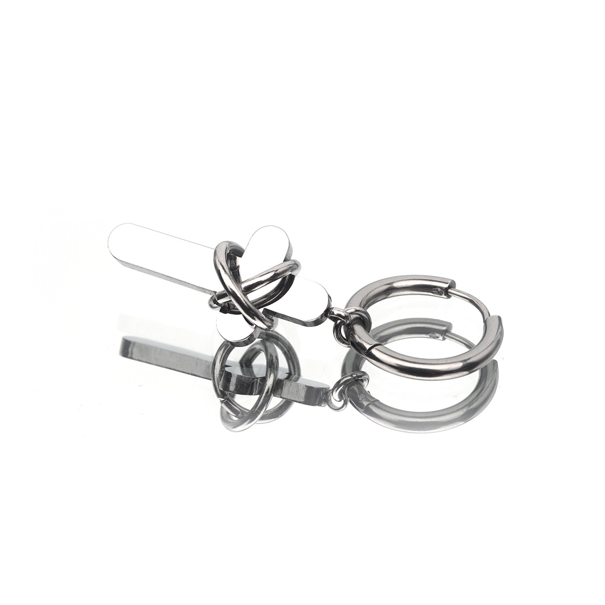 Bondage Cross Pendant Stainless Steel Earrings