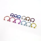 Classic Externally Threaded Titanium Horseshoe ring