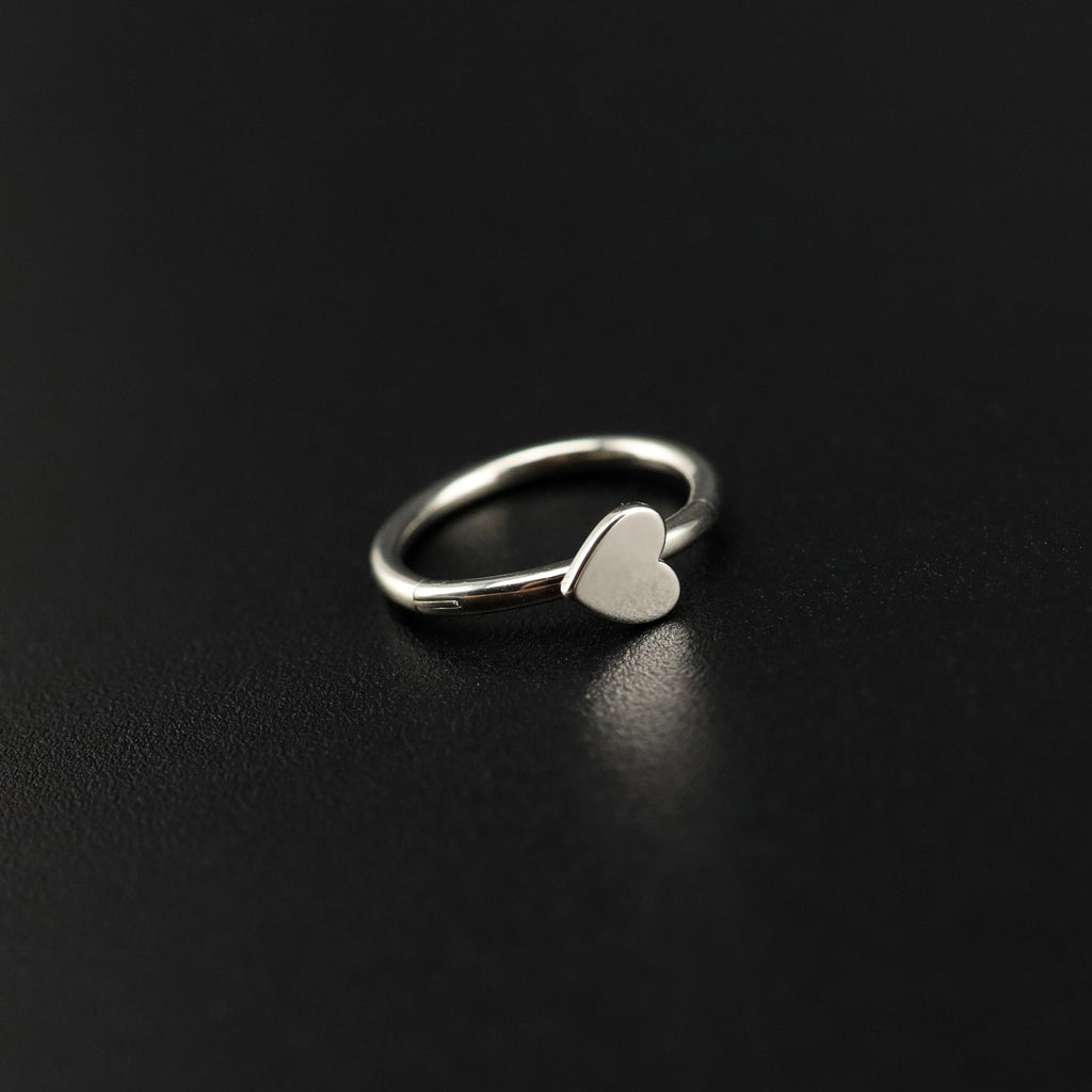 Heart Sterling Silver stainless steel Segment Hoop