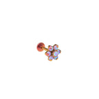 High-Shine Opal Floral Titanium Ear Studs