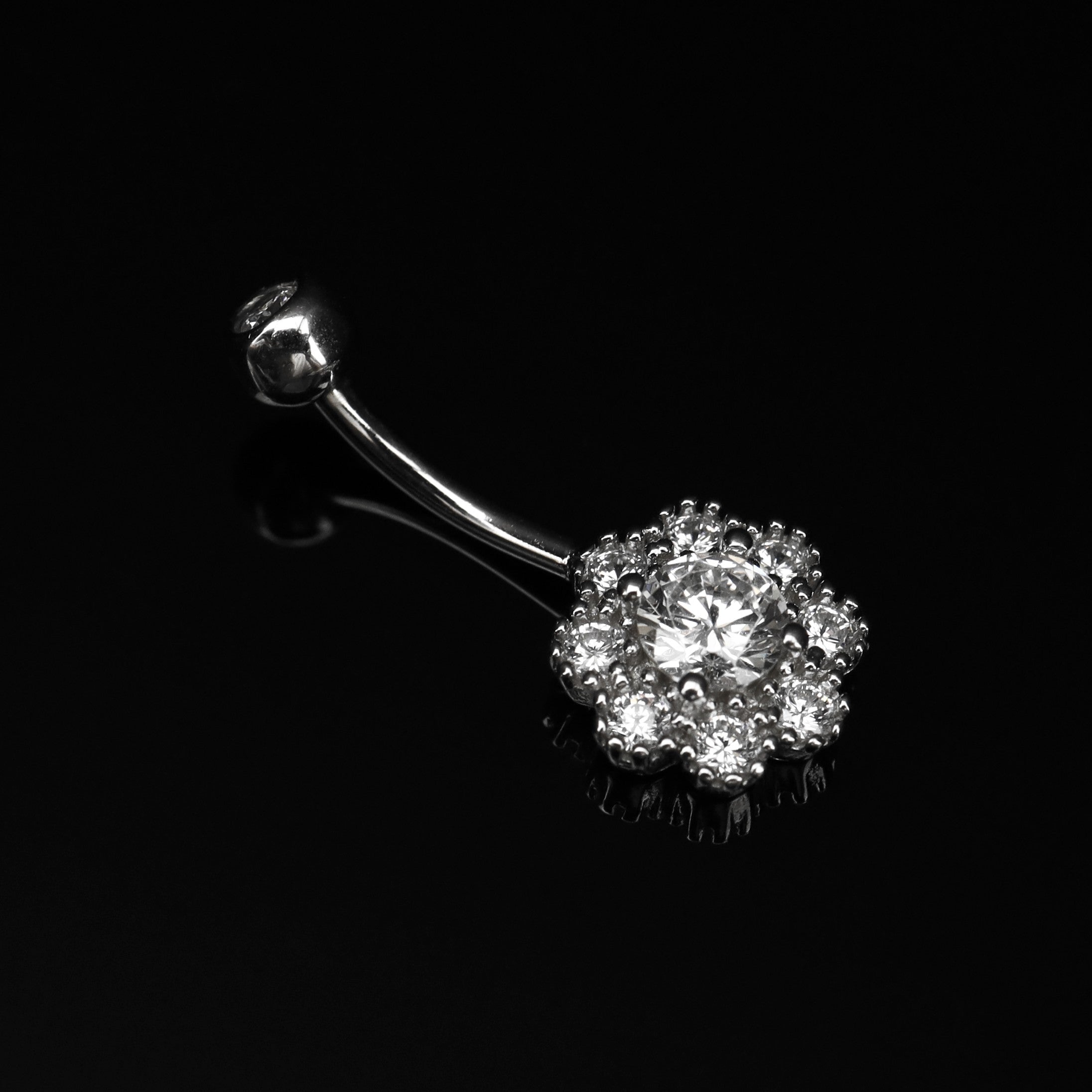 CZ Snowflake S925 Sterling Silver Belly Ring