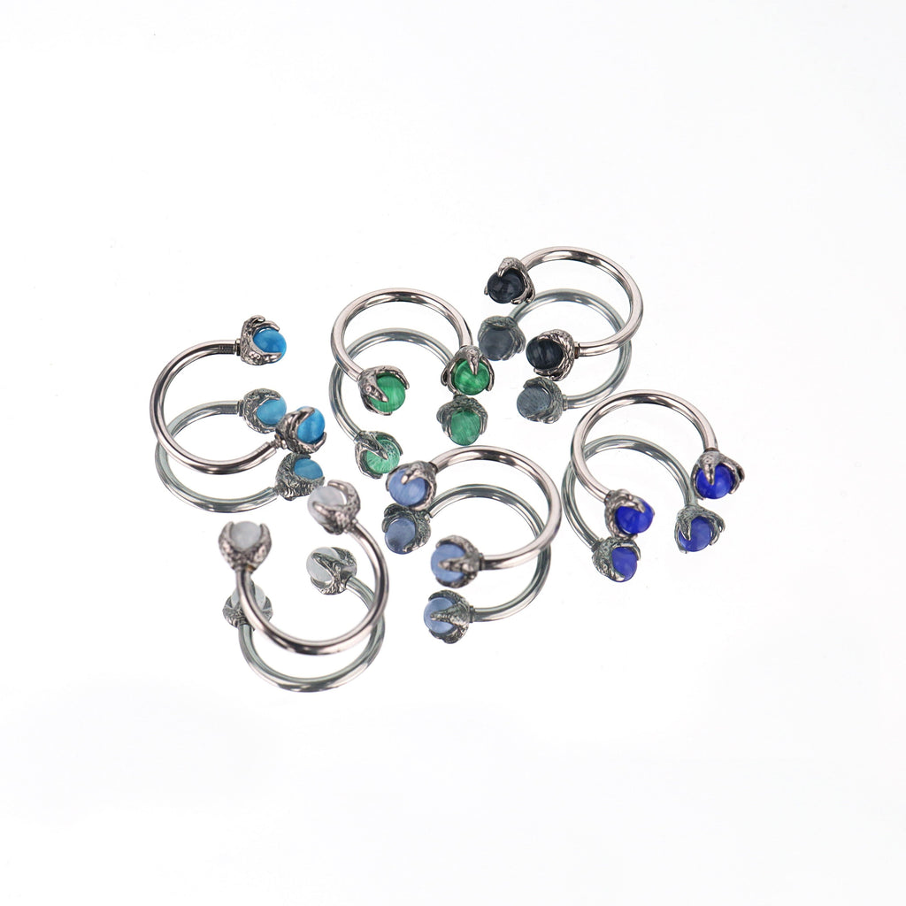 Dragon Claw Cat's Eye Horseshoe Ring